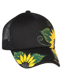 El General - Artisanal Hand Painted Cap 60% Polyester, 40% Nailon Black 602671 - OriginalWestern.com