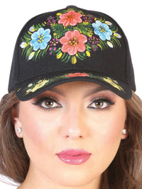 El General - Artisanal Hand Painted Cap 60% Polyester, 40% Nailon Black 602672 - OriginalWestern.com
