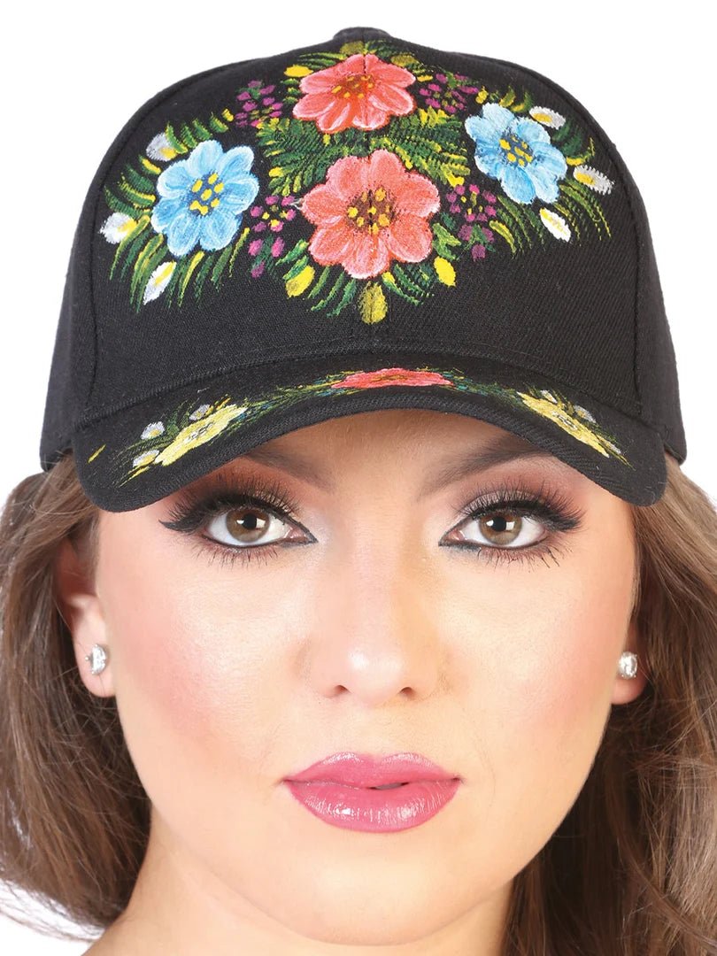 El General - Artisanal Hand Painted Cap 60% Polyester, 40% Nailon Black 602672 - OriginalWestern.com