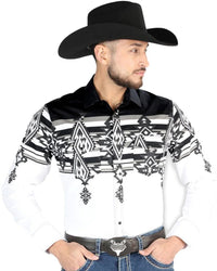 El General - Black and White Tribal Western Shirt for Men 44496 - OriginalWestern.com