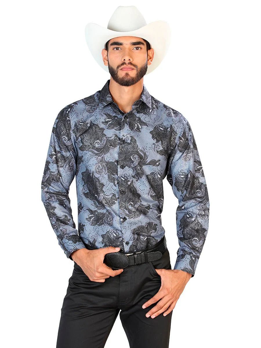El General - Black Casual Long Sleeve Shirt 43775 - OriginalWestern.com