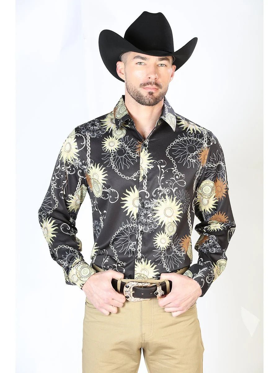 El General - Black Gold Casual Long Sleeve Shirt 43992 - OriginalWestern.com