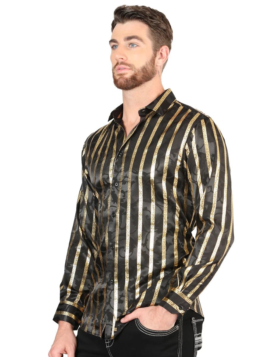 El General Black/Gold Casual Long-Sleeve Shirt 44554 - OriginalWestern.com