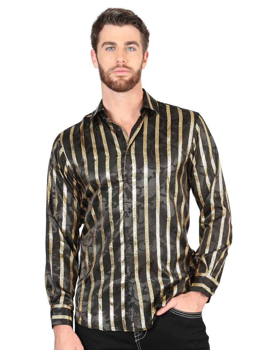 El General Black/Gold Casual Long-Sleeve Shirt 44554 - OriginalWestern.com