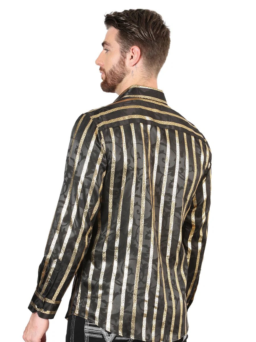 El General Black/Gold Casual Long-Sleeve Shirt 44554 - OriginalWestern.com