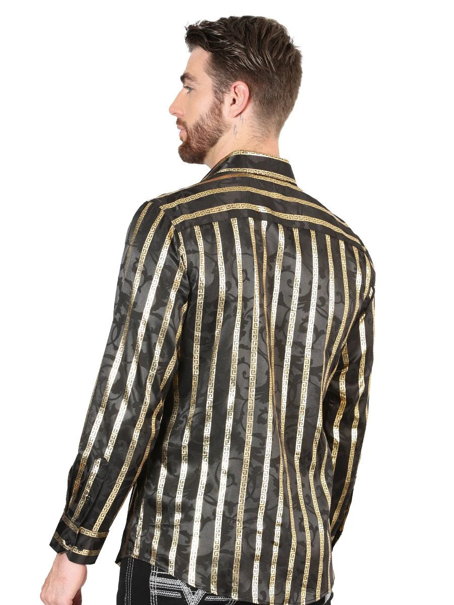 El General - Black/Gold Casual Long-Sleeve Shirt 44554