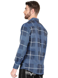El General - Blue Casual Long-Sleeve Shirt 44600 - OriginalWestern.com