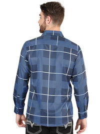 El General - Blue Casual Long-Sleeve Shirt 44600 - OriginalWestern.com