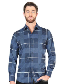 El General - Blue Casual Long-Sleeve Shirt 44600 - OriginalWestern.com