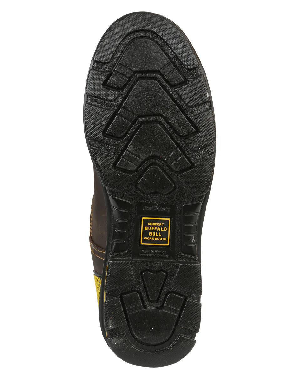 El General Buffalo & Bull Men's Work Boots – Brown/Yellow 123031 - OriginalWestern.com