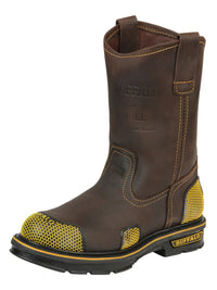 El General Buffalo & Bull Men's Work Boots – Brown/Yellow 123031 - OriginalWestern.com