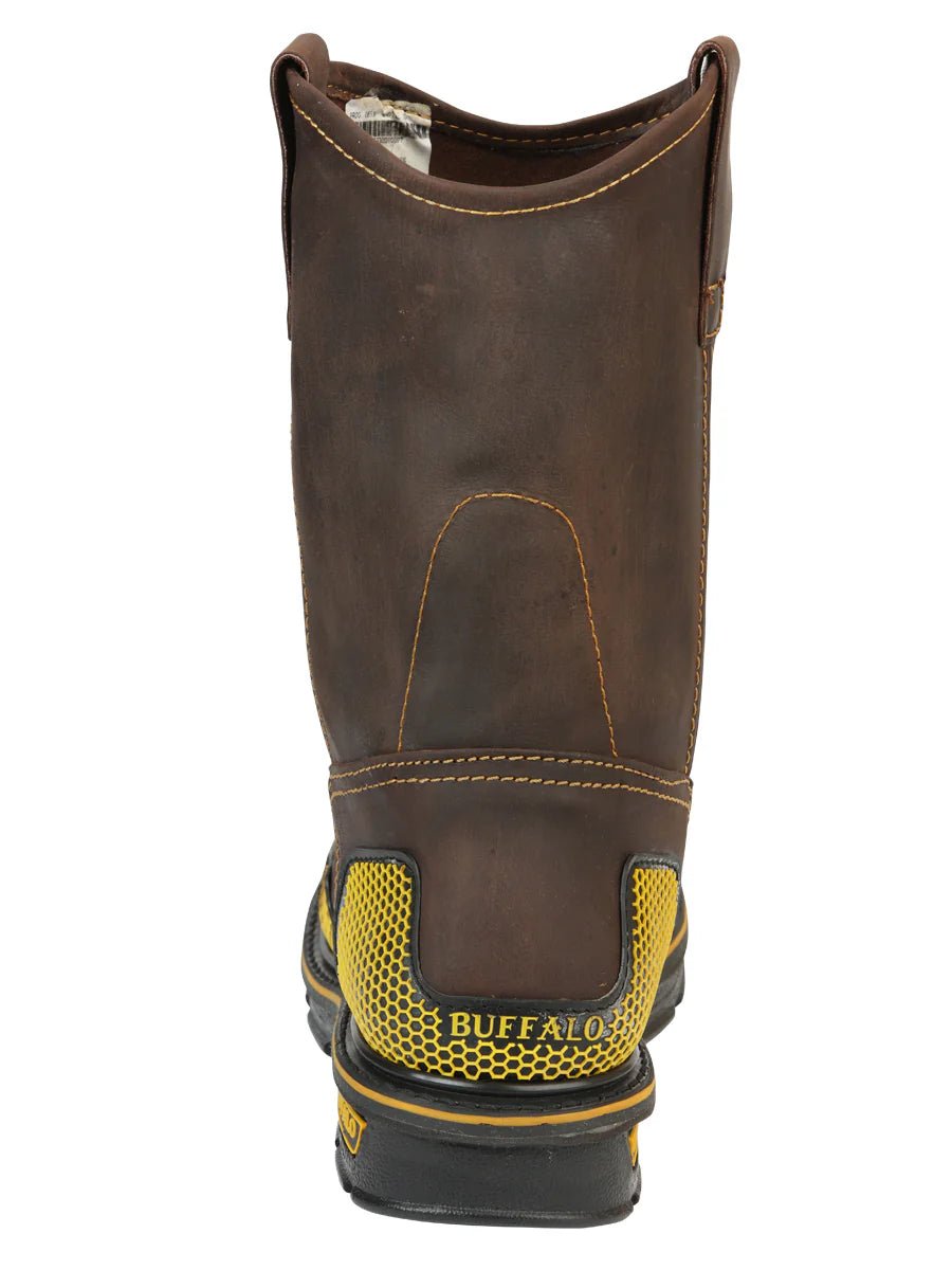 El General Buffalo & Bull Men's Work Boots – Brown/Yellow 123031 - OriginalWestern.com