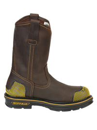 El General Buffalo & Bull Men's Work Boots – Brown/Yellow 123031 - OriginalWestern.com