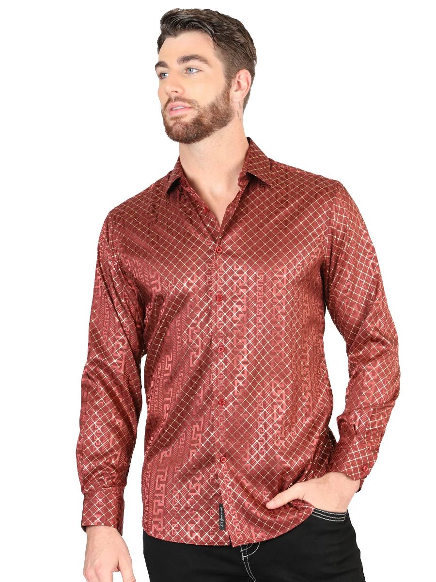 El General Burgundy Casual Long-Sleeve Shirt 44552 - OriginalWestern.com