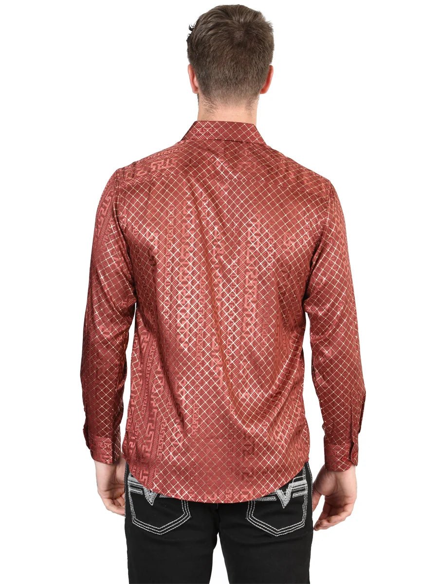 El General Burgundy Casual Long-Sleeve Shirt 44552 - OriginalWestern.com