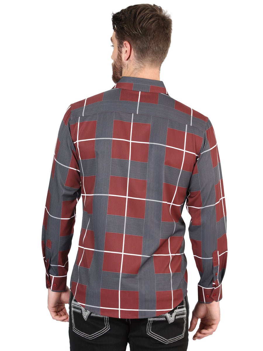 El General Burgundy Casual Long-Sleeve Shirt 44603 - OriginalWestern.com