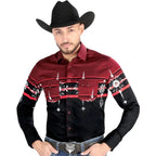 El General - Burgundy Tribal Western Shirt for Men 44454 - OriginalWestern.com