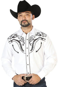 El General - Camisa Blanca Vaquera Bordada El General 126692 - OriginalWestern.com