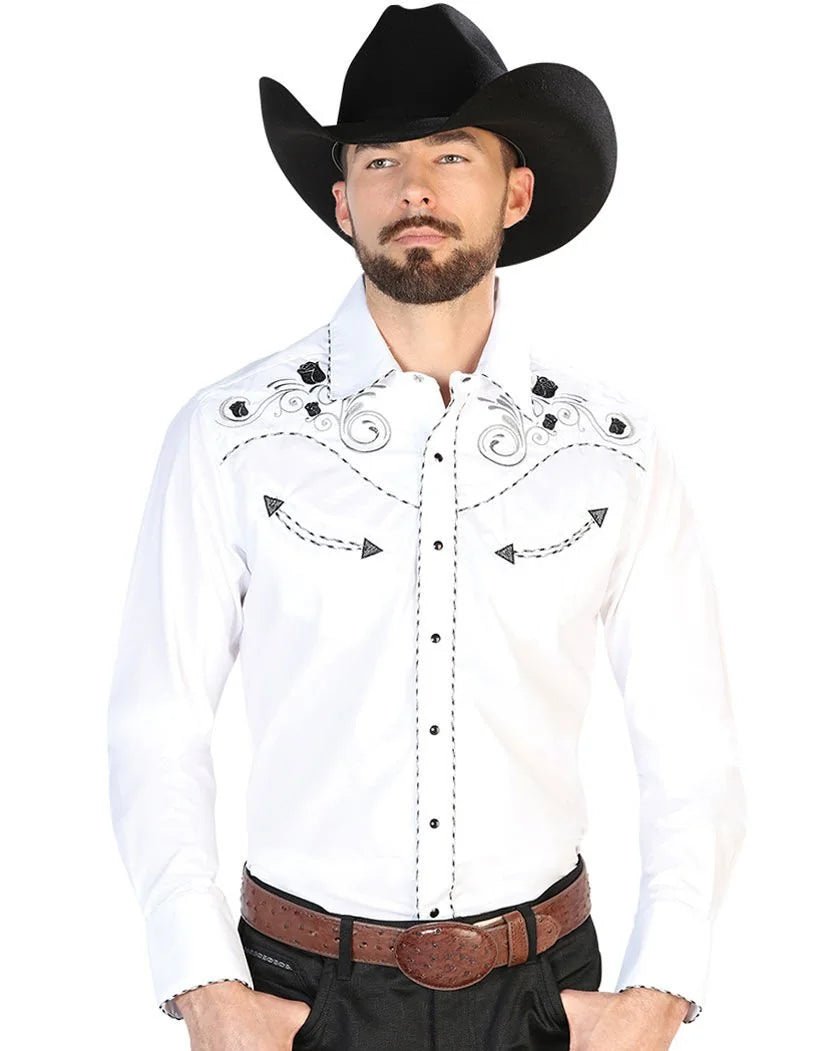 El General - Camisa Blanca Vaquera El Señor De Los Cielos 42941 - OriginalWestern.com