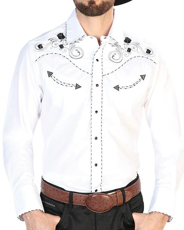 El General - Camisa Blanca Vaquera El Señor De Los Cielos 42941 - OriginalWestern.com