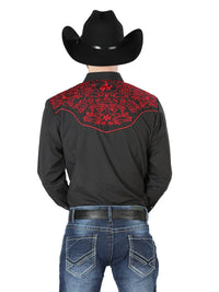 El General - Camisa El Señor DL Cielos Bordada Negra Vaquera 44187 - OriginalWestern.com