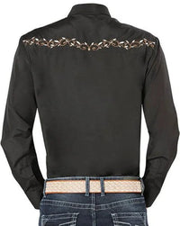 El General - Camisa Negra Vaquera Bordada El Señor De Los Cielos 44200 - OriginalWestern.com