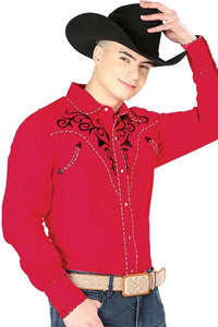 El General - Camisa Roja Vaquera El Señor De Los Cielos 42889 - OriginalWestern.com
