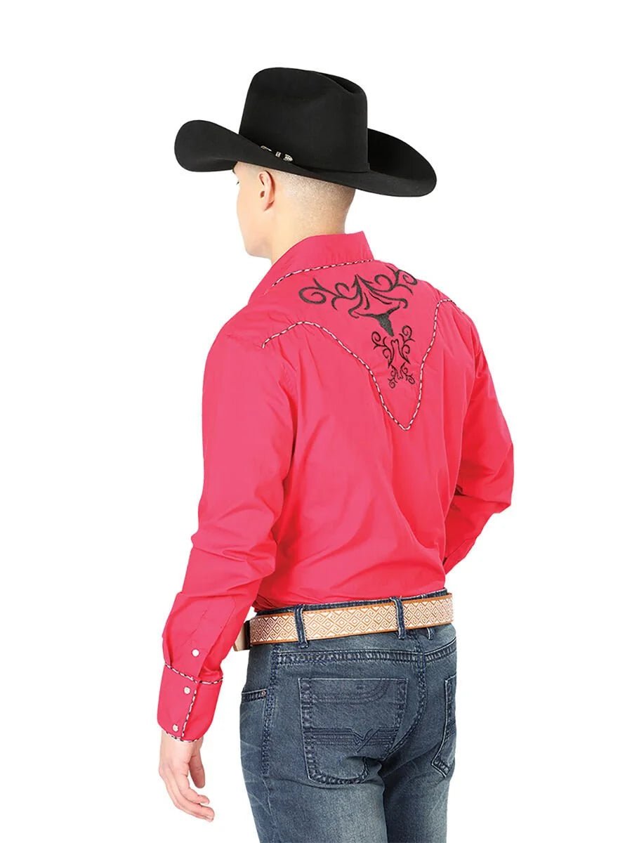 El General - Camisa Roja Vaquera El Señor De Los Cielos 42889 - OriginalWestern.com