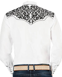 El General - Camisa Vaquera Blanca Bordada El Señor DL Cielos 44194 - OriginalWestern.com