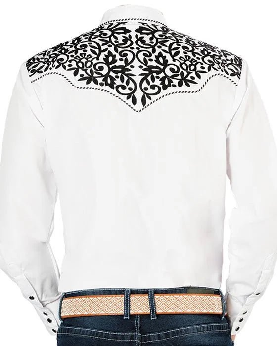 El General - Camisa Vaquera Blanca Bordada El Señor DL Cielos 44194 - OriginalWestern.com