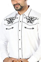 El General - Camisa Vaquera Blanca Bordada Estrella 126683 - OriginalWestern.com
