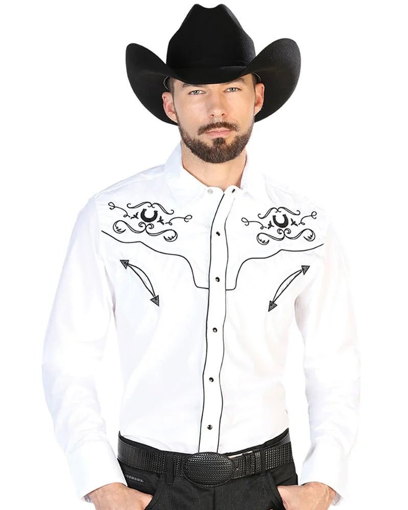 El General - Camisa Vaquera Blanca El Señor De Los Cielos 42946 - OriginalWestern.com