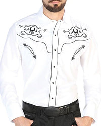 El General - Camisa Vaquera Blanca El Señor De Los Cielos 42946 - OriginalWestern.com