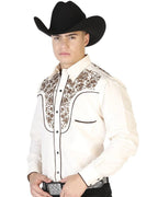El General - Camisa Vaquera Bordada Beige ESDLC 43299 - OriginalWestern.com