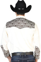 El General - Camisa Vaquera Bordada De Lujo Beige 126706 - OriginalWestern.com