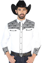 El General - Camisa Vaquera Bordada De Lujo Blanca 126705 - OriginalWestern.com