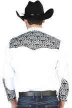 El General - Camisa Vaquera Bordada De Lujo Blanca 126705 - OriginalWestern.com
