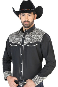 El General - Camisa Vaquera Bordada De Lujo Negra 126704 - OriginalWestern.com