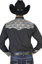 El General - Camisa Vaquera Bordada De Lujo Negra 126704 - OriginalWestern.com