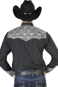 El General - Camisa Vaquera Bordada De Lujo Negra 126704 - OriginalWestern.com