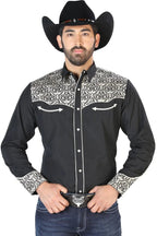 El General - Camisa Vaquera Bordada De Lujo Negra 126704 - OriginalWestern.com