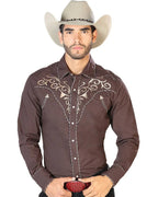 El General - Camisa Vaquera Café El Señor De Los Cielos 42891 - OriginalWestern.com