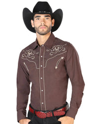 El General - Camisa Vaquera El Señor De Los Cielos 42943 Café - OriginalWestern.com
