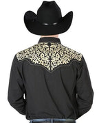 El General - Camisa Vaquera Negra Bordada El Señor DL Cielos 44192 - OriginalWestern.com
