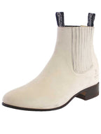 El General Canelo Charro Boot Suede In Bone 229 - OriginalWestern.com