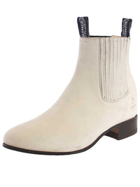 El General Canelo Charro Boot Suede In Bone 229 - OriginalWestern.com