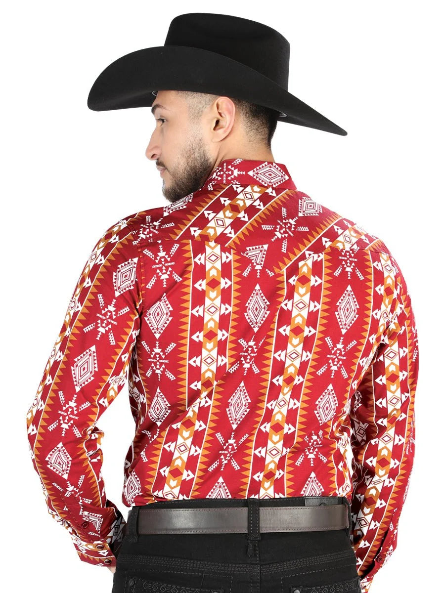 El General - Casual Long Sleeve Shirt - Red 44503