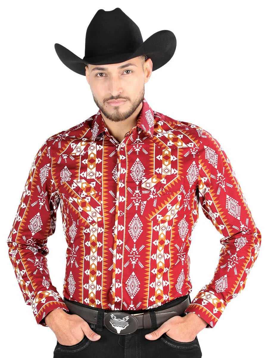El General - Casual Long Sleeve Shirt - Red 44503