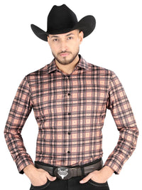 Beige/Black - Casual Long-Sleeve Shirt  44697