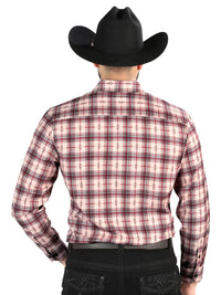 El General - Casual Long-Sleeve Shirt - Beige/Red 44711 - OriginalWestern.com